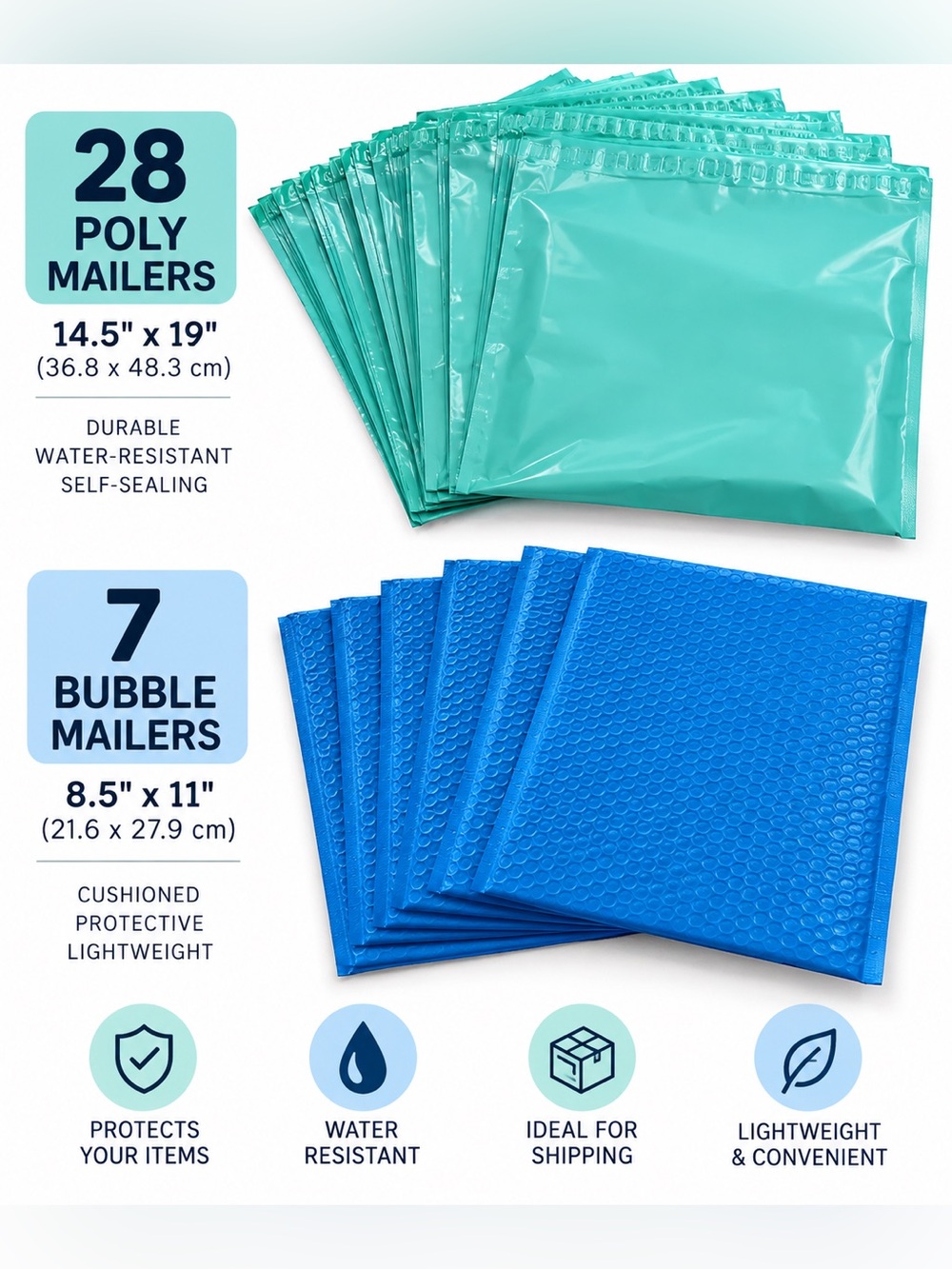 35 Huge poly and bubble mailers